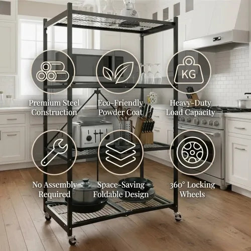 NO INSTALLATION! Ready-to-Use 360° Rotating Storage Rack
